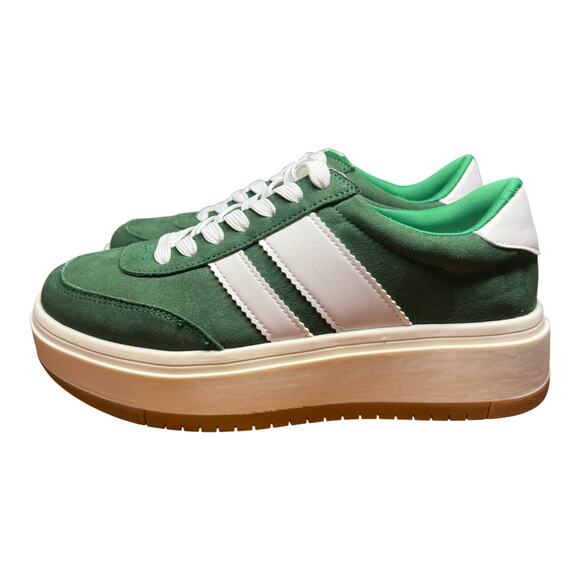 MADDEN GIRL Navida Women's 8M Platform Low Top Sneakers Green White Shoes READ - Picture 1 of 12